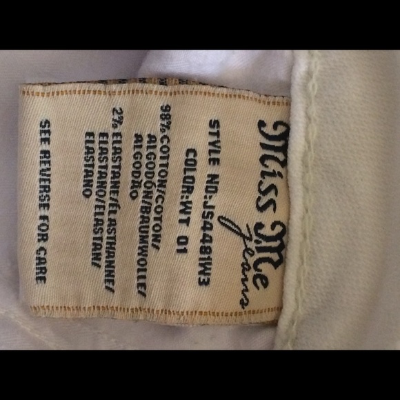 Miss Me White Jeans Size 29 wide leg - Picture 4 of 8